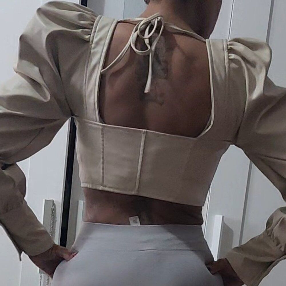 NEW Akira Faux Leather Crop Top/Jacket- Brown Size S